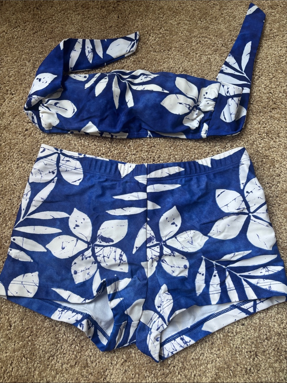 Jag Jeans Blue & White Floral Bike Shorts Set